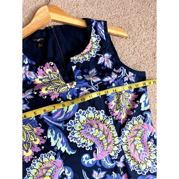 Women's Blue Paisley Talbots Shift Dress 10P - Picture 4 of 6